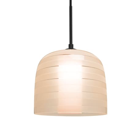 Mitzi 7 Cord Pendant, Salmon, Black Finish, 1x40W Incandescent